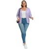Women's Plus Size V-Neck Cardigan Casual 3/4 Sleeve Knit Button Down Open Front Sweater - 4 of 4