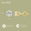 Gilded IGI Certified Lab-Grown Diamond 14KT White & Yellow Gold Stud Earrings for Women 4-Prong Basket, Round & Princess Cut, 1-2-3 Carat Total Weight - 4 of 4