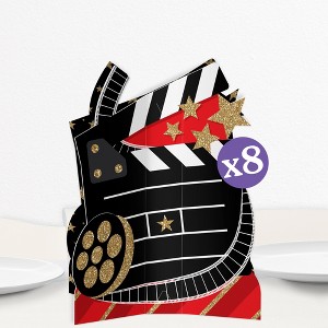 Big Dot of Happiness 3D Red Carpet Hollywood Centerpiece Table Decorations, Freestanding Movie Night Centerpieces, Prom or Birthday Decor - 8 Count - 1 of 4