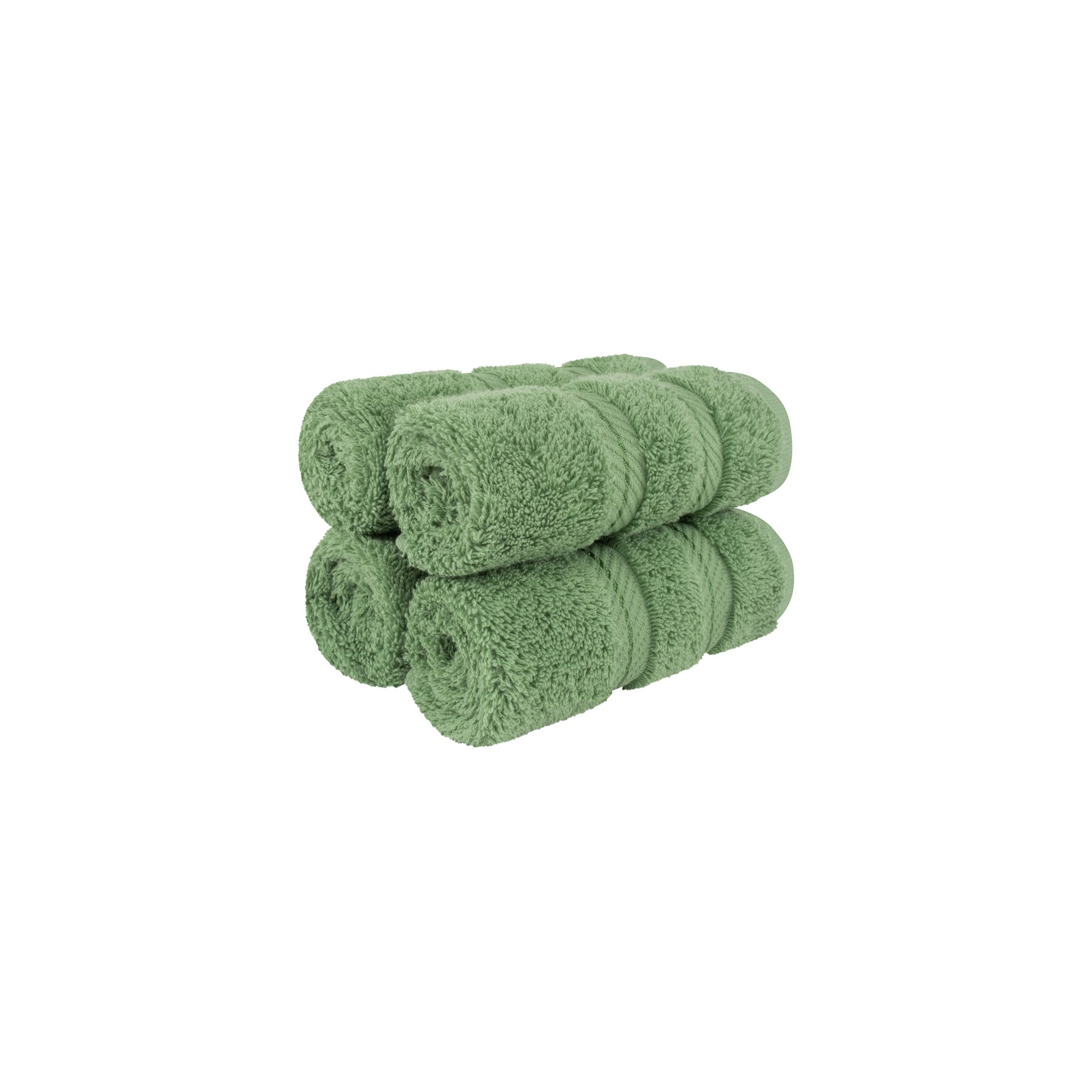 American Soft Linen 4 Pack Washcloth Set, 100% Cotton Washcloth Hand Face Towels for Bathroom and Kitchen, Sage Green