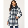 Allegra K Women's Buffalo Checks Winter Peter Pan Collar Long Plaid Coat - 2 of 4