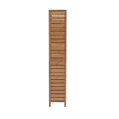 Bracken Vertical Bamboo Storage Cabinet with Hidden Shelves - Brown