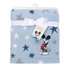 Lambs & Ivy Disney Baby Mickey Mouse Appliqued Blue Star Fleece Baby Blanket - 4 of 4