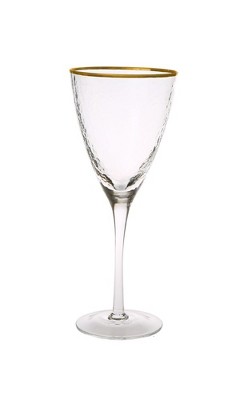 Classic Touch Set of 6 Small Wine Glasses on Gold Ball Pedestal, 5H