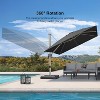 PURPLE LEAF Deluxe Aluminum Outdoor Patio Umbrella Square Cantilever Umbrellas - 4 of 4
