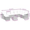 vidaXL Patio Sofa Set with Cushions Outdoor Furniture 9 Piece Poly Rattan - Black and Cream without Storage - 4 of 4