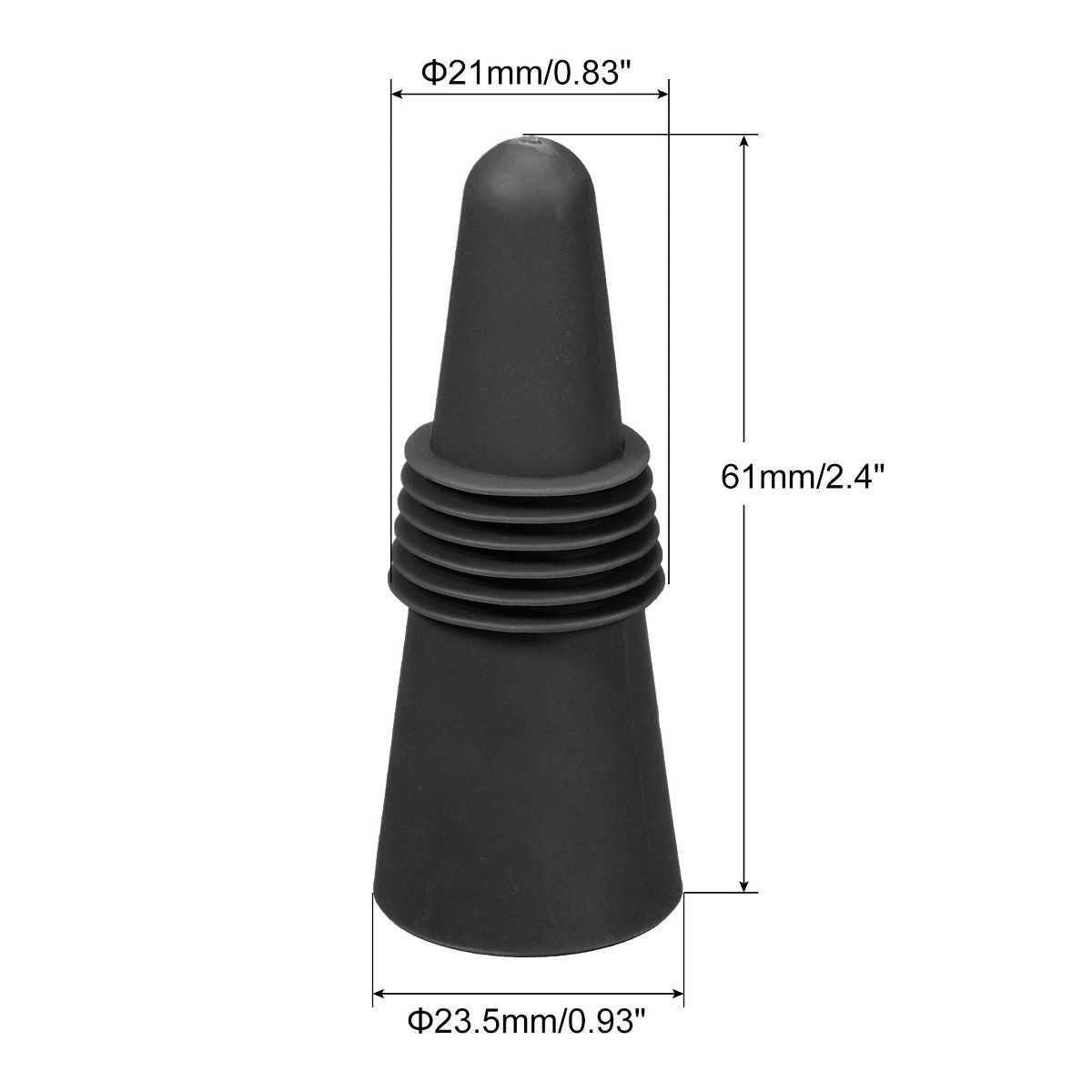 Unique Bargains Silicone Unbreakable Reusable Beverage Wine Caps 5 Pcs - thumbnail 2