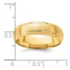 Black Bow Jewelry 6mm 14K Yellow Gold Domed Brushed Grooved Edge Comfort Fit Band - 4 of 4