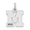 Black Bow Jewelry 14k White Gold, Amanda Collection, Small Block Style Initial M Pendant - 3 of 4