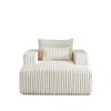 Modern 62.5" Single Sofa Chair, Plush Corduroy, Fluffy Lounge with Backrest Pillow for Living Room - 4 of 4