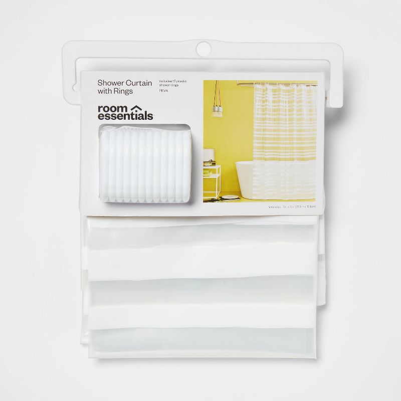 PEVA Shower Curtain + Rings White - Room Essentials&#8482;, 6 of 8