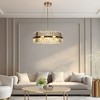 LNC Evacampbell 6-Light 23.6" Modern Glam Crystal Drum Chandelier in Plated Gold - 2 of 4