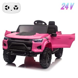 Jojoka 24V 2 Seater Ride On Truck for Kids with Remote Control, Lights, Music, Trunk, Handle, Battery Powered Electric Car Toy for Boys Girls - 1 of 4