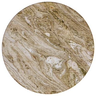 Brown Tan And Beige Abstract Washable Indoor Outdoor Area Rug