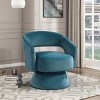 Okak Luxury 360 Degree Accent Swivel Chair with Comfy Velvet Upholstery Solid Wood Stylish Armchair for Living Room Office Lounge - 3 of 4