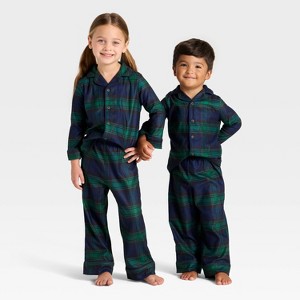 Toddler Plaid Long Sleeve Shirt and Pants Holiday Matching Family Pajama Set - Wondershop™ - 1 of 4