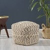 Candice Boho Pouf Ivory - Christopher Knight Home: Tufted, No Assembly, Wool & Cotton - 2 of 4