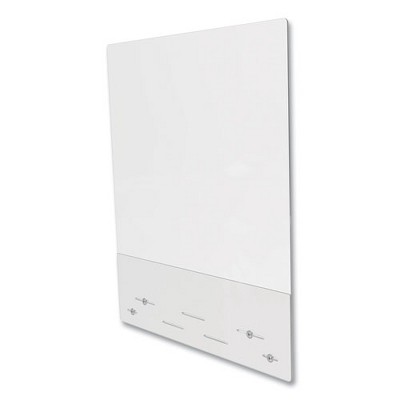 deflecto Mounting Safety Barrier with Full Shield and Brace, 31.5" x 38", Polycarbonate, Clear, 2/Carton