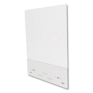 deflecto Mounting Safety Barrier with Full Shield and Brace, 31.5" x 38", Polycarbonate, Clear, 2/Carton - 1 of 2