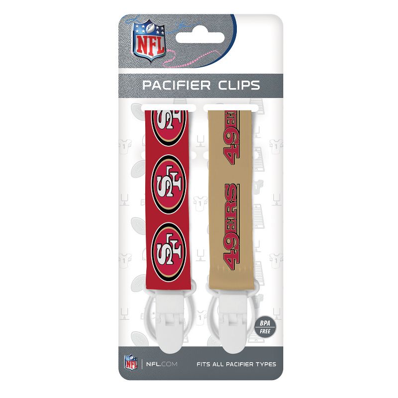 BabyFanatic Officially Licensed Unisex Pacifier Clip 2-Pack - NFL San Francisco 49ers - Officially Licensed Baby Apparel, 3 of 7