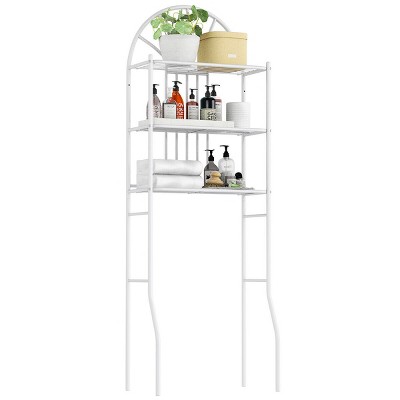 White Metal 3-Shelf Over-the-Toilet Bathroom Organizer