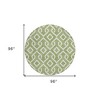 Green And Ivory Geometric Washable Indoor Outdoor Area Rug - 3 of 4