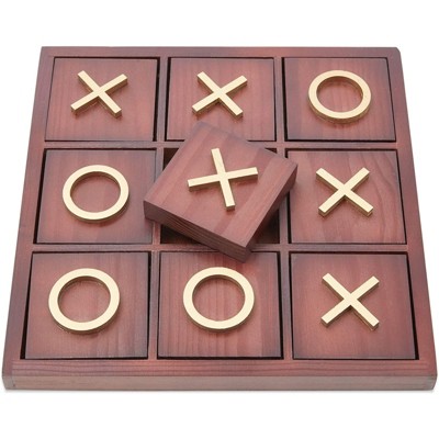 Juvale 10 Pieces Wooden Tic Tac Toe Board Game For Kids And Adults, 9.5 ...