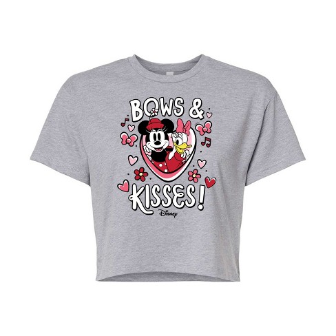 Women's - Disney - Bows And Kisses Cropped Graphic T-Shirt - image 1 of 4