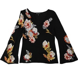 I.N.C International Concepts Womens Bell-Sleeve Floral Pullover Blouse, Multicoloured, Small - 1 of 1