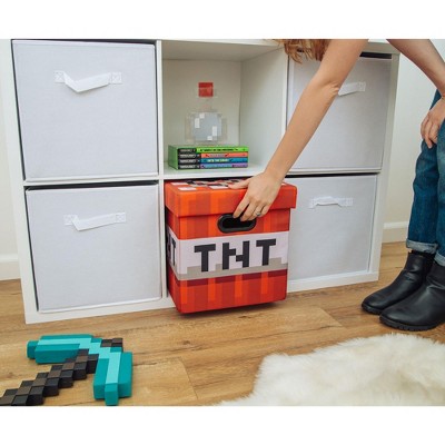 Explosive Fun 13" Red Fabric Collapsible Cube Organizer for Kids
