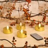 Extra-Large Battery-Operated Tea Lights with Remote Control - Set of 4 Orange - 3 of 4