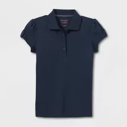 Girls' Short Sleeve Interlock Uniform Polo Shirt - Cat & Jack™ Blue