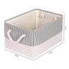 Unique Bargains Stripe Print Fabric Collapsible Organizer Storage Basket Bin 1 Pc - 4 of 4