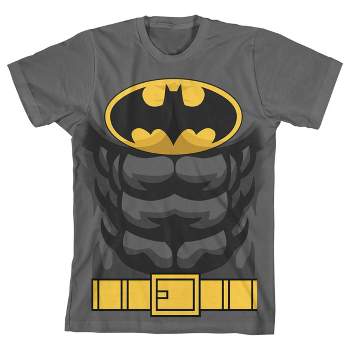 Arkham Logo Origins Text Target T-shirt : Heather Batman Grey Boy\'s