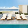 Acacia Wood Chaise Lounge Chair with Wheels and Cushion, Outdoor Chaise Lounge Chair with 4 Positions, Patio Chaise Lounge Chair for Garden-Koiai - 3 of 4