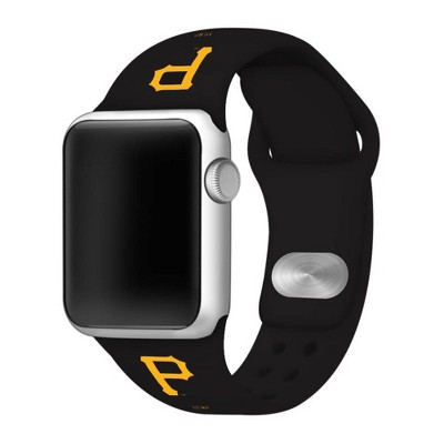 MLB Pittsburgh Pirates Apple Watch Compatible Silicone Band 42mm - Black