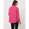 Allegra K Women's Texture Long Sleeve Drop Shoulder Casual Button Down Shirt - 4 of 4