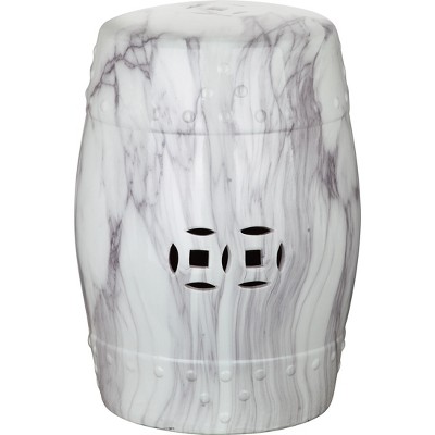 Jade Swirl Garden Stool - White -  Safavieh