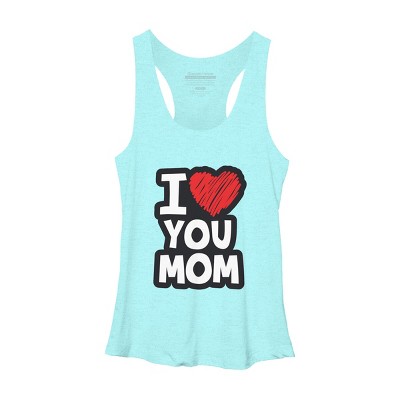Women's Design By Humans I Love You Mom Heart By solon2020 Racerback Tank Top
