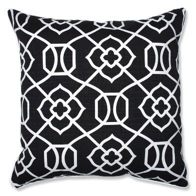 Outdoor/Indoor Kirkland Black Floor Pillow - Pillow Perfect