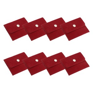 Unique Bargains Earrings Bracelets Velvet Pouches Snap Button Portable Jewelry Storage Bag 8 Pcs - 1 of 4