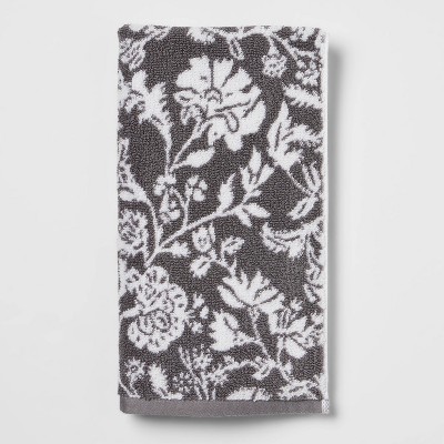 Performance Hand Towel Dark Gray Floral - Threshold™