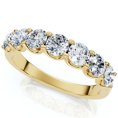 Pompeii3 1Ct TW Diamond U Prong 7-Stone Wedding Ring 14k Gold or Platinum Lab Created