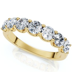 Pompeii3 1Ct TW Diamond U Prong 7-Stone Wedding Ring 14k Gold or Platinum Lab Created - 1 of 4