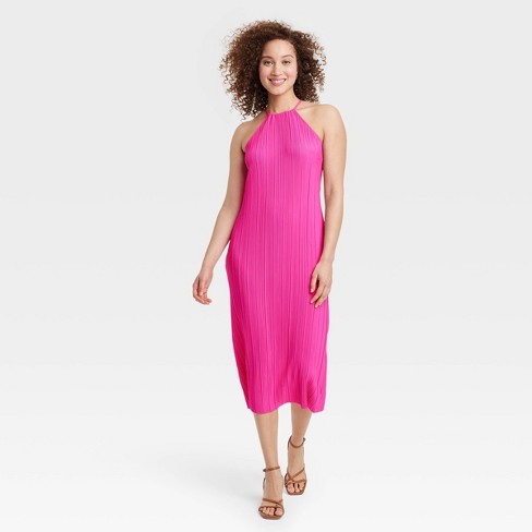 Women's Midi Slip Dress - A New Day™ Hot Pink M : Target