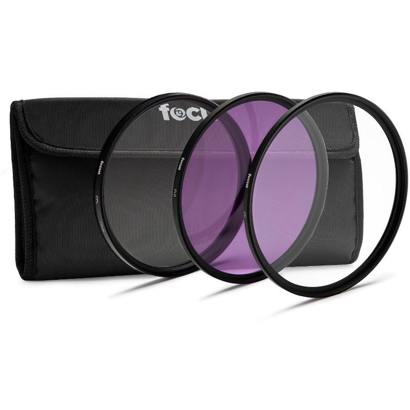 Focus Camera 55mm 3-Piece UV, CPL, FLD Lens Filter Kit, 2 of 4