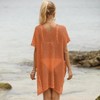 Womens Knit Swimsuit Cover Up Lace Up Beach Cover Up Dress - 2 of 3