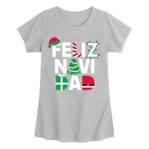 Girls' - Instant Message - Feliz Navi Dad Fitted Short Sleeve Graphic T-Shirt - 1 of 4