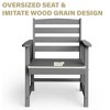 Lyngins Oversized All-Weather Outdoor Accent Chair – Imitation Wood Grain Design, Rainproof/Fade-Resistant, Single Patio Dining Chair/Outdoor Chair - 2 of 4