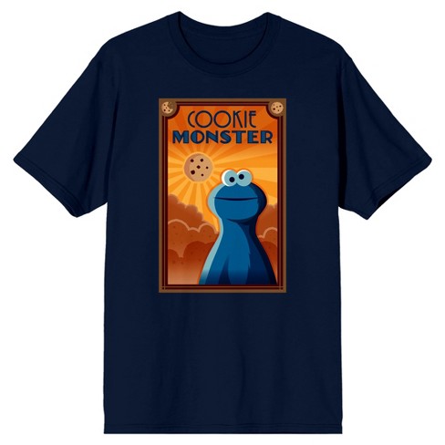 Sesame Street Adult Blue Cookie Monster Men's T-shirt Large
